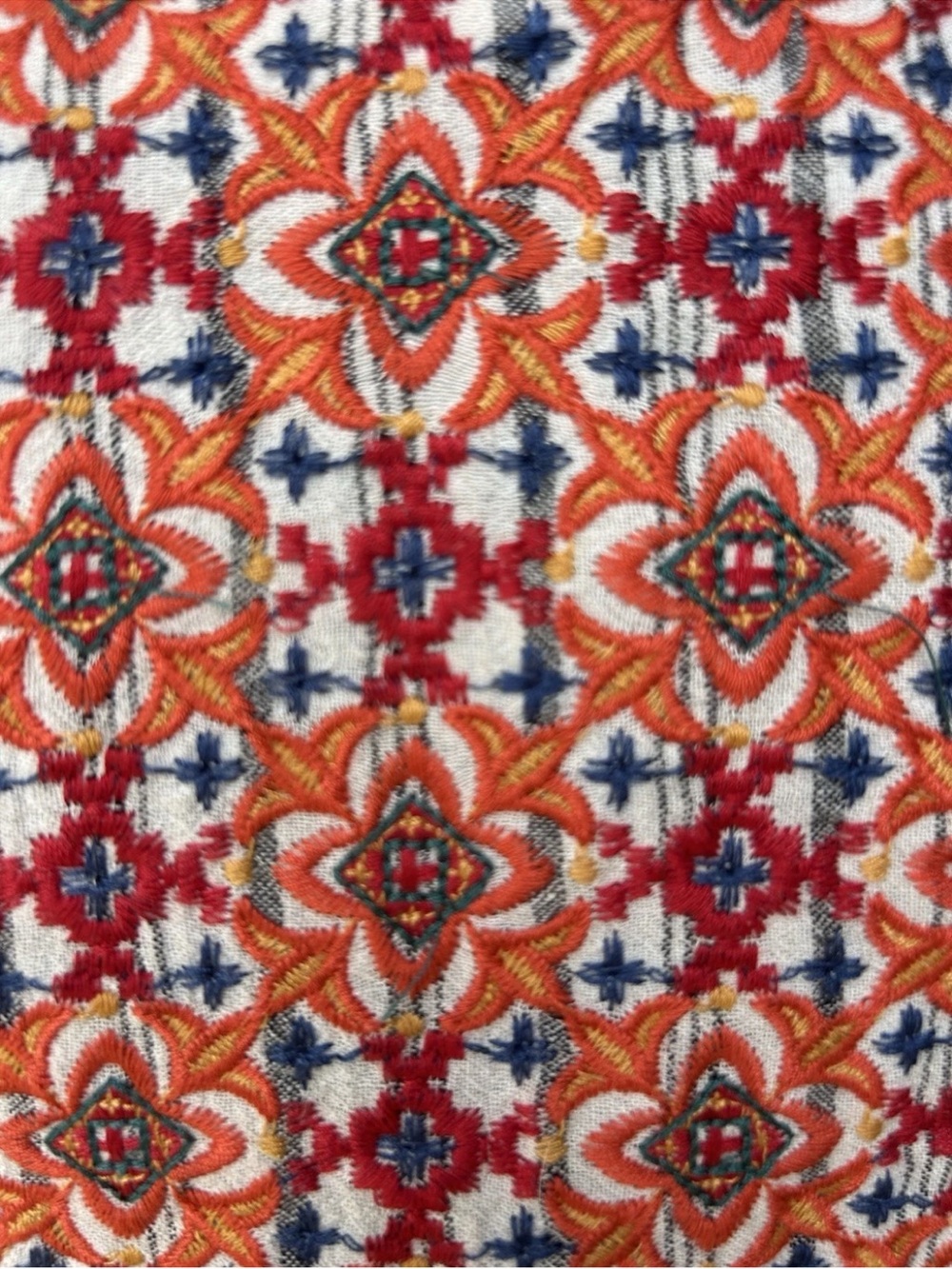 Savanna Jane Tunic Top Large Striped Floral Embroidery Sleeveless Excellent - Picture 7 of 11